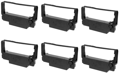 TOGEVAL Kassenfarbband Ersatz 10 Stück für Erc30 34 38, Nylon Abs | Schwarz, Abrieb und Hitzebeständig, für Tm-u220 U230 U210 Tm-u370 U300c