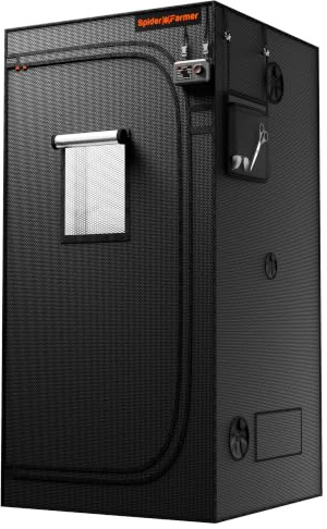 Spider Farmer Growzelt 100x100x200cm Indoor Grow Tent für Pflanzen 2026 Neu | Kabeldurchführung, Controller-Halter, großes Sichtfenster, 1680D Oxford, Werkzeugtasche, abnehmbare Wanne für SE3000 G3000