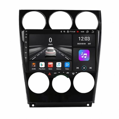 Stereo Pantalla para Mazda 6 2002-2007 Android 15 9 Pulgadas Reproductor Multimedia Wireless Carplay Android Auto para, 4 Core 2G+64G