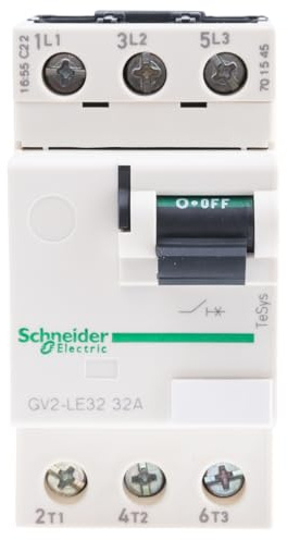 Schneider Electric Motor circuit breaker, TeSys GV2, 3P, 32 A, magnetic, toggle control, screw clamp terminals