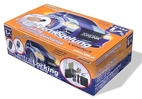 JOM Car Parts & Car Hifi GmbH 7104-4 Zentralverriegelung, Komplett Set, 4-türig, inkl. 2 Funkfernbedienung, 4 Stellmotoren