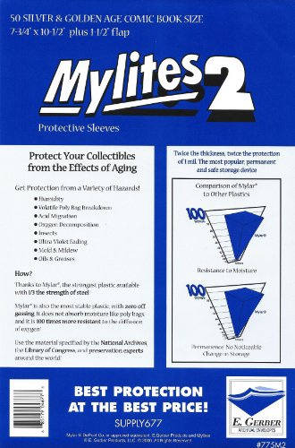 E.Gerber MYLITES2-50 Silver/Golden Age Comic Book Size - 7.75