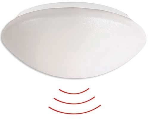 Beg Luminaires Wand-/Deckenleuchte, 60 W, E27, mit Bewegungsmelder, Weiß