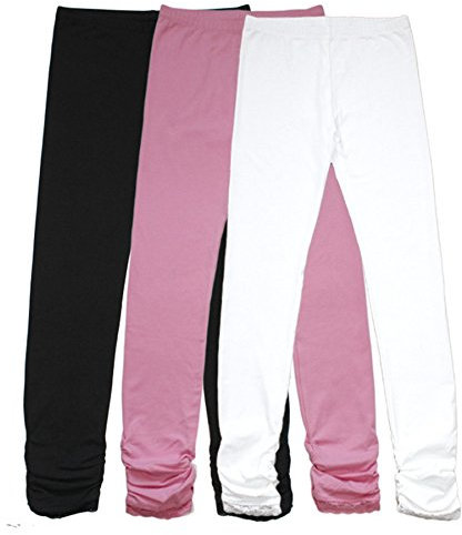 Bienzoe Ragazze Knit Cotone Allungare Uniforme Scolastica 3 Leggings Pacco A 12