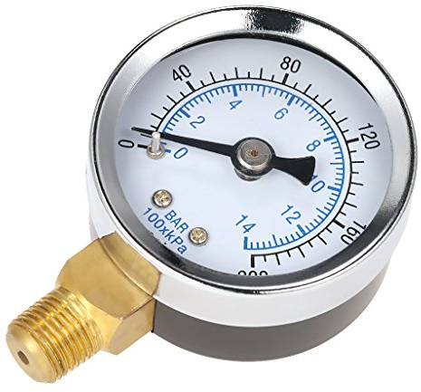 MagiDeal Manometer, Anschluß unten Gewinde 1/8''NPT 0-200PSI Side Mount 1.5'' Druckmesser z.B. für Druckminderer, Wasserfilter, Druckanzeiger, Druckanzeige Besuche den MagiDeal-Store