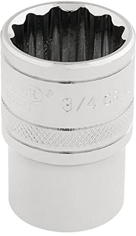 Draper 33660 1/2-Inch Square Drive Polished Chrome Imperial Socket, Blue, 3/4-Inch Size