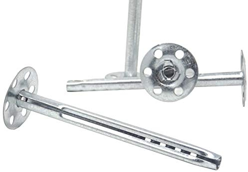 SBS Metall-Dämmstoffhalter 8 x 110mm Menge wählbar Tellerdübel Schlagdübel Dämmdübel Metall-Teller-Dübel - 500 Stück