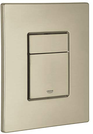 GROHE Skate Cosmopolitan Flush Plate for Concealed Gd2 Cisterns, Water-Saving, Dual Flush with Start-and-Stop Activation, Easy To Install, Brushed Nickel 38732EN0