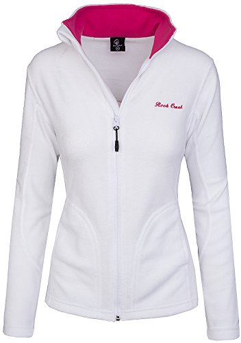 Rock Creek Damen Fleecejacke Fleece Jacke Übergangs Jacke Sweatjacke D-389 [White XL]
