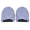 Pantofole pieghevoli da viaggio Unisex Uomo Donna Comodo portatile riutilizzabile Pantofola antiscivolo in cotone morbido interno con custodia 1 Paia(Woman Strisce grigie)