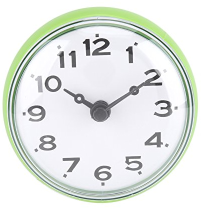 Garsent Mini wasserdichte Uhr Elektronisch Saugnapf Wanduhr Tragbare Badezimmer Dusche Uhr Wasser grün