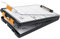Dexas 5717-804 Clearview Clipcase Trockenlöschbares Klemmbrett, Acrylnitril-Butadien-Styrol Polypropylen Legierter Stahl SAN Stahllegierung, Orange, 13.75 x 9.5 Inch