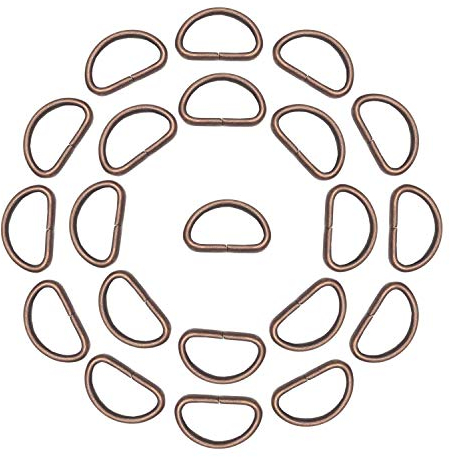 Trimming Shop 30mm Metall Halbring Kupfer Halbring Pendelring für Gurtverschluss Verstellbare TH-Ringe für Glockenhalsband Gymnastik Gürtelriemen DIY-Projekte-10Stk