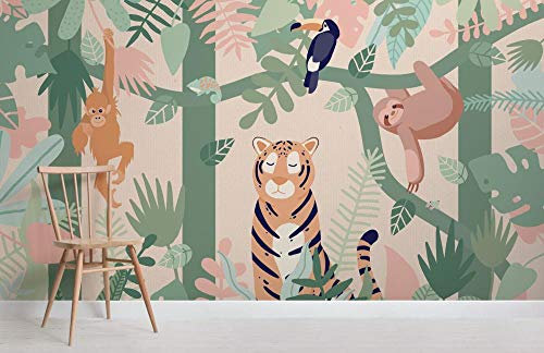 Kinder Dschungel Tierfreunde Tapete Wandbild Kinderzimmer Tapete Kindertapete Heimtextilien