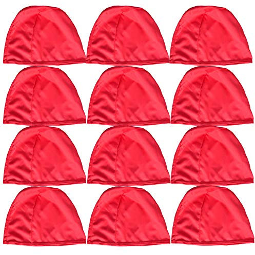 2 Unidades de Gorros de natación de poliéster para Adultos y niños, Color Rojo, tamaño Adulto