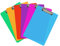 6 Coloured Plastic Clipboards | Strong 12.5 x 9 Inch (A4 Size) Multi Pack Clipboard | Holds 100 Sheets! | Acrylic Clipboards with Low Profile Clip & Heavy Duty Clip Boards |