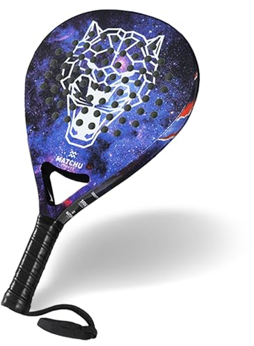 Matchu Sports | Racchetta Padel | Include una borsa per il trasporto | Telaio in carbonio al 100%, strato superiore in fibra di vetro e morbida schiuma EVA | Tecnologia di presa 3D (Panther)