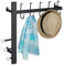 Relaxdays Wandgarderobe mit 8 Haken, platzsparend, dekorativ, Metall, H x B x T: 53 x 64 x 15,5 cm, Garderobe, schwarz, 1 Stück
