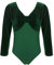 JEATHA Kinder Mädchen Samt Ballettanzug Langarm Turnanzug Ballett Trikot Ballettkleidung Baumwolle Langarmshirts Strampler Gymnastikanzug Fitness Yoga Sport Outfits Grün 146-152