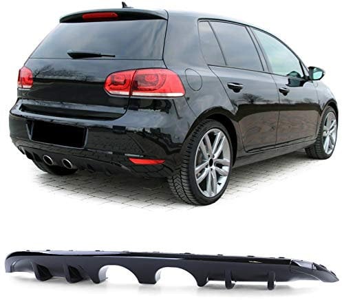 Sport Heckdiffusor Doppelrohr mittig Schwarz Glanz für VW Golf 6 1K 08-13