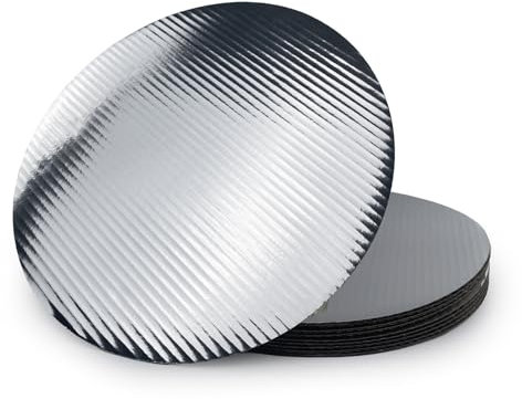 Miss Bakery's House® Cake Board Pappe - 2,5 mm - Ø 30 cm - Silber - 10 Stück - rund - Tortenunterlage beschichtet - Wellkarton stabil