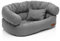 Juelle Hundebett - Großhundesofa, Abnehmbarer Bezug maschinenwaschbar, flauschiges Bett, Hundesessel Santi S-XXL (Größe: XL - 120x85 cm, Dark Asche)