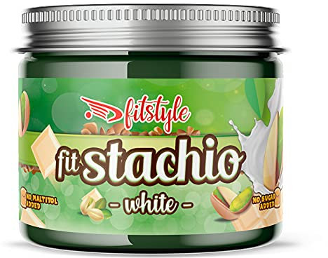 FITstachio | Crema de pistachos 97% 200g con aroma de chocolate blanco | Sin azúcar y sin aceite de palma | 97% Pistachos | Sin gluten y sin lactosa