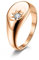 Mesnt Ehe Ringe Edelstahl, Gothic Ringe Herren, Ovale Sonnenmuster-Einlage Mit Siegelring Aus Zirkonia Ring aus Edelstahl Roségold Größe 54 (17.2)