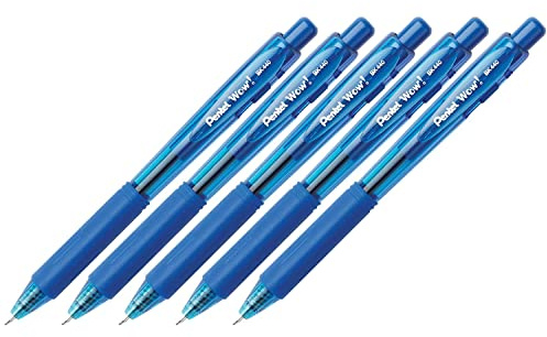 PENTEL WOW BK440 Druckkugelschreiber, Blau, 5 Stück