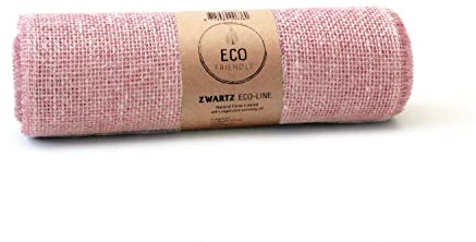 Juteband, Tischläufer, Soft Jute, Natur/Farbig 30 cm breit, 5 m Rolle | Tischband Deko Hochzeit rustikal Natur/Farbig (zartrosa)