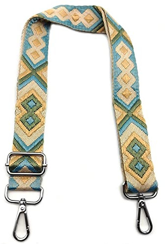 Schultergurt für Taschen Verstellbarer, Taschengurte zum Wechseln Khaki-Grün-Blau 3.8cm Schulterriemen Breit mit Silber Karabiner, Umhängegurt für Taschen für Damen Taschen Handtaschen DIY, 6