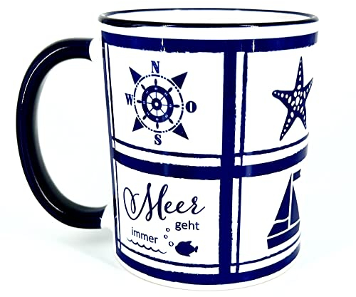Maritime Tasse mit Spruch Meer geht immer,