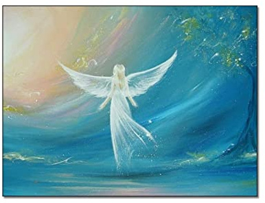 Wandbilder Schlafzimmer 30x40cm (Ungerahmt) Engelsflügel Wächterposter Elfen Weibliche Engel Märchen Wand Bilder Spirituelle Geschenke Leinwand Poster Kunstdruckee Bild für Wohnzimmer