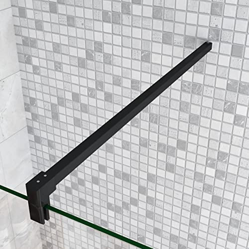 Barra Stabilizzatrice Tagliabile per Rinforzare Vetro Box Doccia Nero Opaco Lunga 90cm per il vetro spessore 6-10 mm
