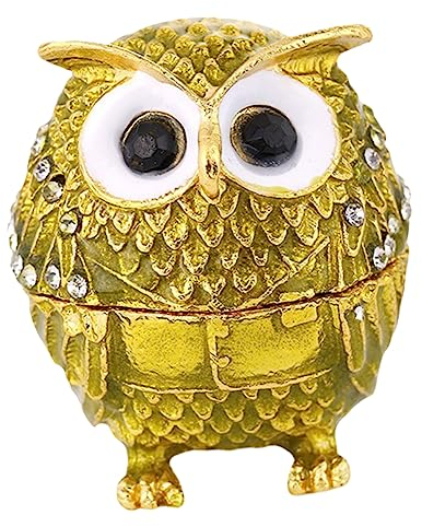 BESPORTBLE Eule Schmuckschatulle Eulen-dekor Aufklappbarer Schmuck-organizer Eulenfiguren Schmuck Aufbewahrungsbox Ohrringhalter Schmuck Organizer Sammelfigur Emaille Jahrgang Geschenkbox