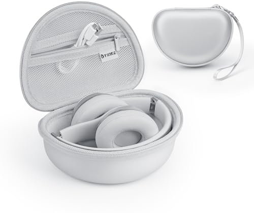 Yinke Custodia per cuffie On-Ear Beats Solo3/Solo 4, custodia rigida portatile da viaggio (argento)