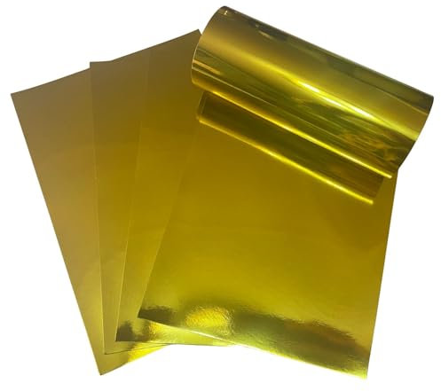 ASENME Farbiger Spiegelkarton, 20 Einheiten – A4 Metallischer Karton (Golden, A4 / 20 Einheiten)