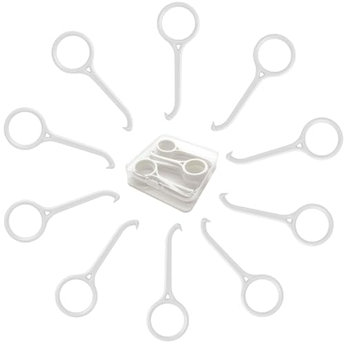 SwirlColor herramientas de extracción de alineador, 10 piezas ganchos ortodoncia invisible de reutilizables, para la limpieza dental para el cuidado oral, con caja de almacenamiento - blanco