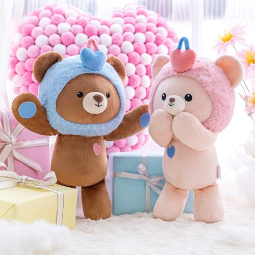 LOVELOCKBEAR Kleine Bear Plüschtiere, 2pcs Kuscheltier Bär Stofftiere mit Ineinandergreifende Befestigungen, 30cm Stuffed Animals Cute Plüschtier, Hochzeitstag Weihnachten Geschenke für Freundin
