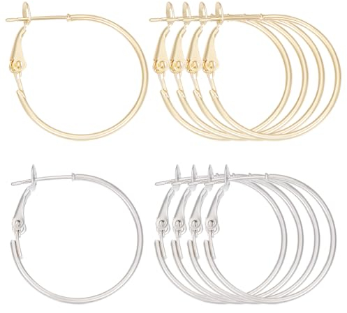 Beebeecraft 1 Box 24 Stück Creolen Ohrringe 18 Karat Vergoldetes Messing Und Platiniertes Ring Ohrring Draht Creolen Ohrring Für Damen