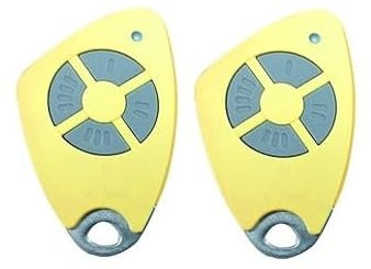 INTRATONE - Télécommande 2 ou 4 canaux pour portails et garage - Programmation uniquement par syndic ! - Badge RFID - Compatible Récepteurs HF + 1 Porte-clés DOMOBIP (4 CANAUX JAUNE - Lot de 2)