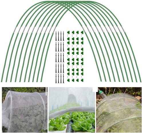 Générique Arceau pour Serre Tunnel | 18/30 Pièces Piquets de Support pour Pla ntes | Cadre de Tunnel de Culture Antirouille pour Jardin | Kit de Maison de Cerceau de Jardin pour Lits surélevés