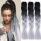 Jooceebaby Kunsthaar Zum Einflechten Easy Braid Vorgedehnte Braids Extensions Schwarz/Silber HaarverläNgerungen 24 Zoll 3packs Haar Zum Einflechten Braids ZopfverläNgerungen (Black/Silver Grey)