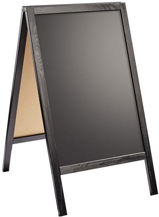 Kundenstopper Holz WOOD-STOP Lite S, 44 x 66 cm Kreidetafel, schwarz