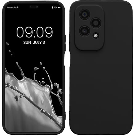 kwmobile Custodia Compatibile con HONOR 200 Lite Cover - Back Case per Smartphone in Silicone TPU - Protezione Gommata - nero matt