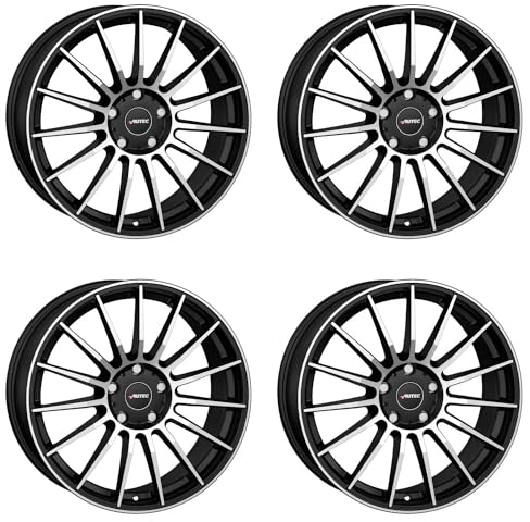 4x AUTEC Felgen Alufelgen LAMERA 8.5x20 ET40 5x112 Schwarz matt poliert kompatibel mit Mercedes-Benz E A CLA C GLC GLA GLB AMG EQB B GLB GLK EQA