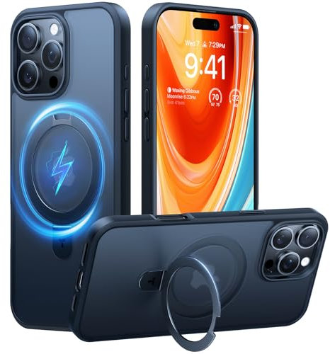 TORRAS Ostand Q1 Guardian für iPhone 16 Pro Max Hülle für MagSafe (Nr.1 Magnetkraft,Unsichtbarer Ständer,Umfassender Militärischer Schutz) Handyhülle iPhone 16 Pro Max Case All-in-One Schwarz