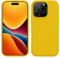 kwmobile Cover per iPhone 16 Pro Custodia - Back Case per Smartphone in Silicone TPU - Protezione Gommata - giallo radiante