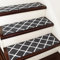 COSY HOMEER 4 Pack Nonslip Stair Treads, 22 x 70cm Self-Adhesive Washable Carpet Stair Runners, Polyester Soft Carpet Tread Pads for Indoor Staircases, Non Skid TPE Backing & Noise Reduction, Black
