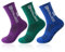 3 Paare Fußballsocken für Anti Rutsch Grip Fußball Socken für Herren Damen Sportsocken Fußball Absorbiert Schweiß 39-46 Atmungsaktiv Laufsocken Kompression Elastische Socken（lila+grün+blau）